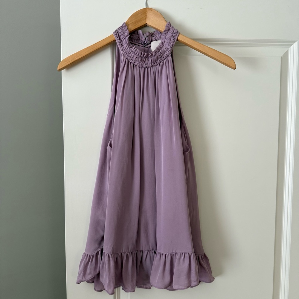 Cinq à Sept Lilac Ruffle Detail Blouse